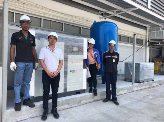 ติดตั้งปั๊มลมสกรู Comptech CT75 IPM